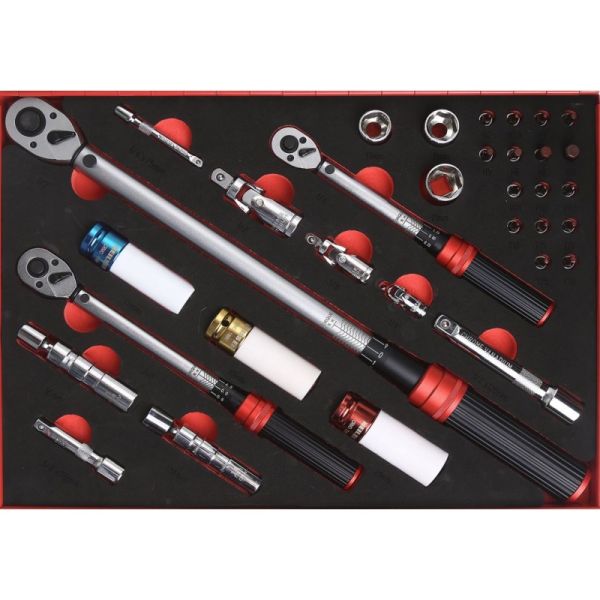 ROOKS OK-02.2070 SET CHIAVI DINAMOMETRICHE 1/2, 3/8, 1/4 CON BUSSOLE, 33 PEZZI