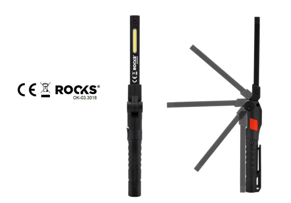 ROOKS OK-03.3018 LAMPADA A PENNA COB PIEGHEVOLE SUPER SLIM 3 IN 1, 100 LM