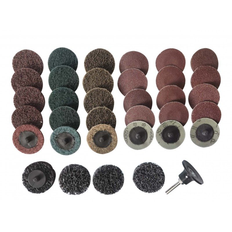 ROOKS OK-03.4530 DISCHI PER SMERIGLIARE E LUCIDARE, FLEXIPAD 50 MM, GAMBO 6 MM, SET DA 35 PARTI.