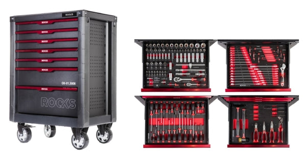 ROOKS OK-01.3006 ARMADIO GARAGE IN ACCIAIO CON UTENSILI 150 PARTI