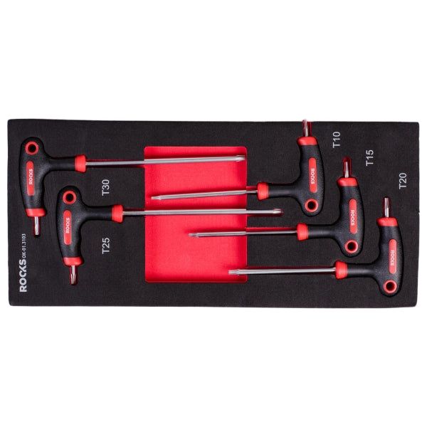 ROOKS OK-01.3103 SET DI CHIAVI A Brugola TORX, con impugnatura, 5 pz