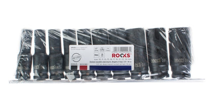 ROOKS OK-01.5001 SET DI BUSSOLE IMPATTO LUNGO, 6 ANGOLI 1/2, 10 PARTI, 10-24 MM