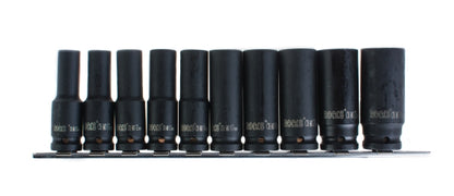 ROOKS OK-01.5001 SET DI BUSSOLE IMPATTO LUNGO, 6 ANGOLI 1/2, 10 PARTI, 10-24 MM