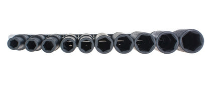 ROOKS OK-01.5001 SET DI BUSSOLE IMPATTO LUNGO, 6 ANGOLI 1/2, 10 PARTI, 10-24 MM