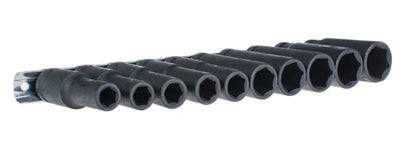 ROOKS OK-01.5001 SET DI BUSSOLE IMPATTO LUNGO, 6 ANGOLI 1/2, 10 PARTI, 10-24 MM