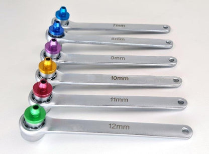 ROOKS OK-02.0458 SET CHIAVI SPURGO FRENI 7-8-9-10-11-12 MM, 7 PEZZI. CON VALVOLA