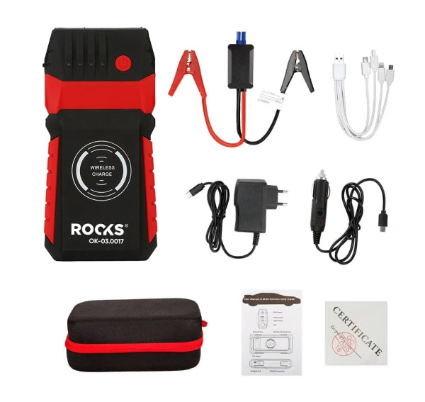 ROOKS OK-03.0017 MINI BOOSTER, AVVIAMENTO WIRELESS, 12V-600A-10000 MAH, AVVIAMENTO: 600A