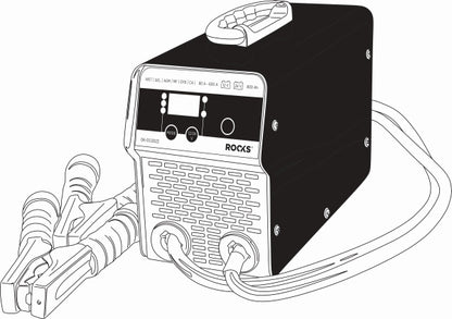ROOKS OK-03.0022 RADDRIZZATORE INVERTER CON START START 12V / 24V - 80A - 600A - 800 AH, LCD, CAVI 2,1 M
