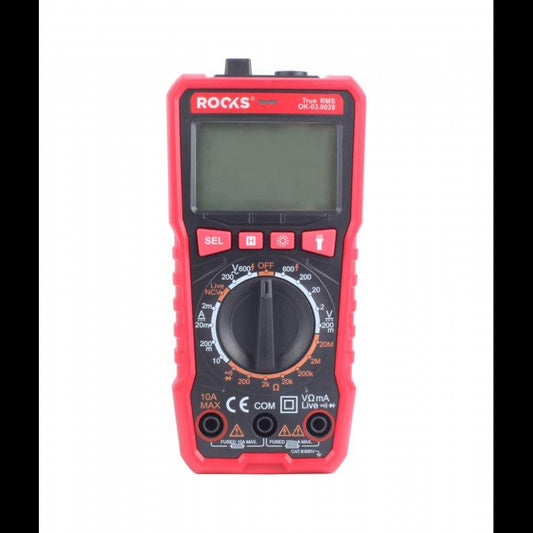 ROOKS OK-03.0028 MULTIMETRO, MISURATORE DIGITALE BASIC, SISTEMA LED-NCV, TRUE RMS