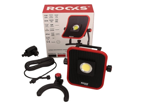 ROOKS OK-03.3008 LAMPADA DA OFFICINA CENTRALE 2IN1, LED COB, 30W, 3000 LM