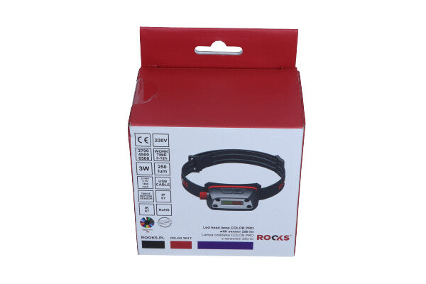 ROOKS OK-03.3017 LAMPADA TESTA COLOR PRO CON SENSORE 250 LM