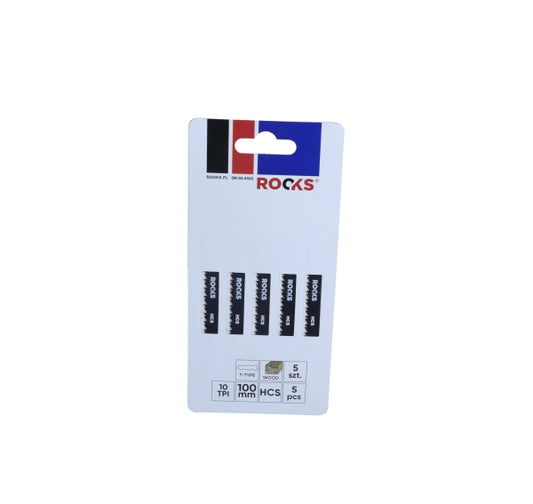 ROOKS OK-03.4502 LAMA PER SEGHETTO ALTERNATO HCS, TIPO T, LEGNO, 10 TPI X 100 MM, SET DA 5