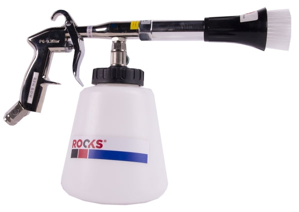 ROOKS OK-04.0301 PISTOLA DI SOFFIAGGIO TORNADO PRO-TURBO, PISTOLA PER PULIZIA TAPPEZZERI, CON REGOLAZIONE, CUSCINETTO E SERBATOIO