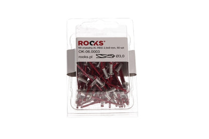 ROOKS OK-06.0003 RIVETTO CIECO ALLUMINIO-ROSSO 2,9X9 MM, 50 PZ