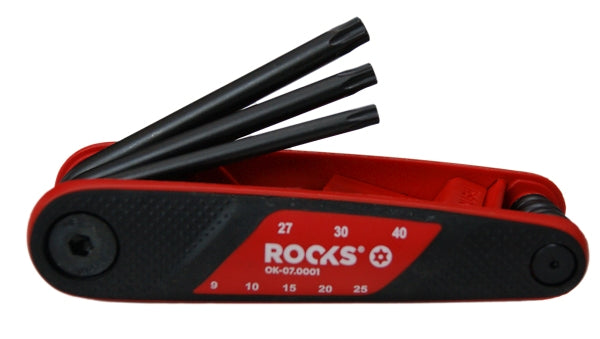 ROOKS OK-07.0001 FUTURO POCKET TORX-R TR9-TR40 CHIAVI A BRUGOLA, 7 PEZZI