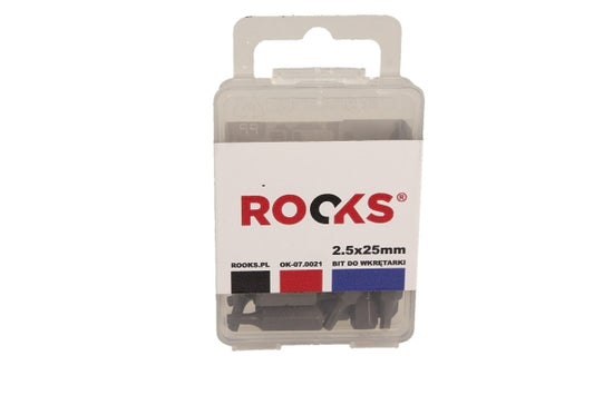 ROOKS OK-07.0021 PUNTA PER AVVITATORE 1/4X 25 MM X ESAGONALE 2.5, IMPACT CVMO-S, SET 10 PARTI.