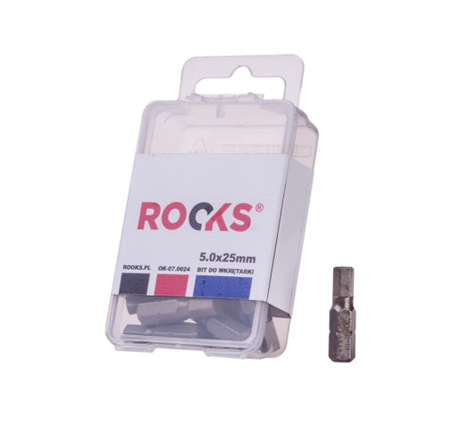 ROOKS OK-07.0024 PUNTA PER AVVITATORE 1/4X 25 MM X ESAGONALE 5, IMPACT CVMO-S, SET 10 PARTI.