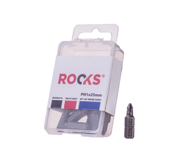ROOKS OK-07.0027 PUNTA PER AVVITATORE 1/4X 25 MM X PH1, IMPACT CVMO-S, SET 10 PARTI.