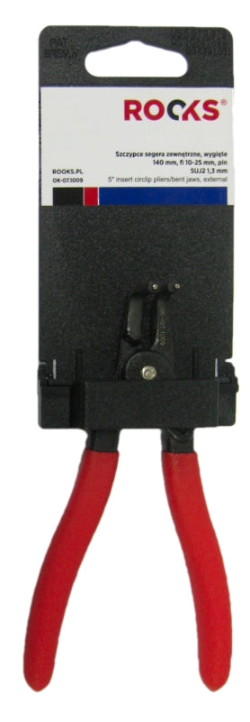 ROOKS OK-07.1009 PINZA A BUSSOLA ESTERNA PIEGATA 140 MM, FI 10-25 MM, PIN SUJ2 1,3 MM
