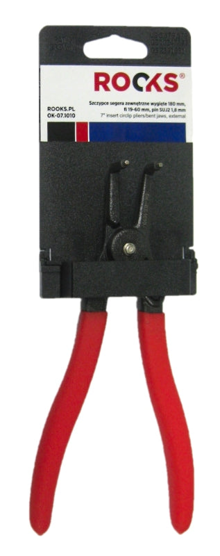 ROOKS OK-07.1010 PINZA A BUSSOLA ESTERNA PIEGATA 180 MM, FI 19-60 MM, PIN SUJ2 1,8 MM