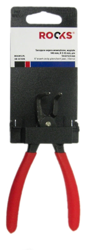 ROOKS OK-07.1016 PINZA A BUSSOLA INTERNA PIEGATA 140 MM, FI 3-10 MM, PIN SUJ2 0,9 MM