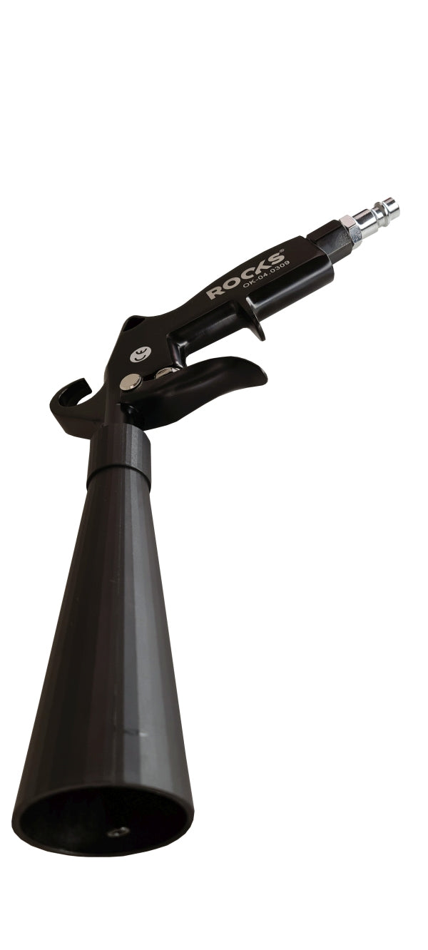 ROOKS OK-04.0309 PISTOLA DI SOFFIAGGIO TORNADO DUO-TURBO, PISTOLA PER PULIZIA TAPPEZZERIA CON CUSCINETTO E SPAZZOLA